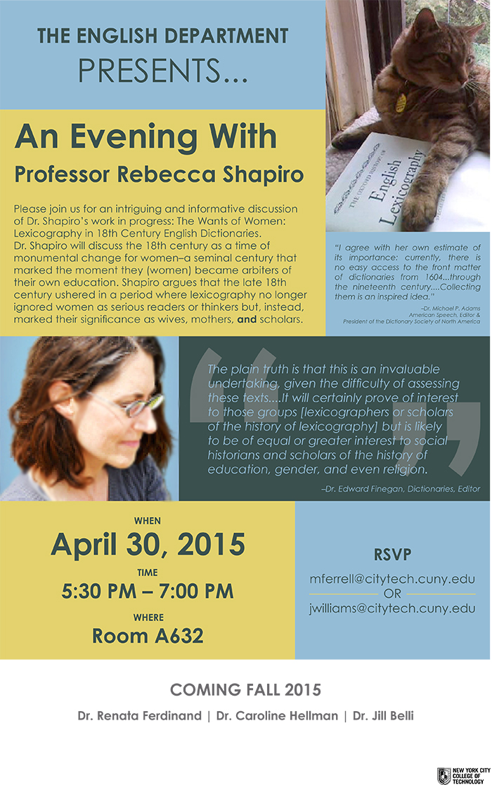 The English Department Presents: An Evening With Dr. Shapiro 1