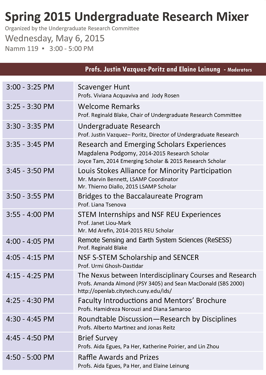 Undergraduate Research Coordination Committee presents Semi-Annual Research Mixer 1