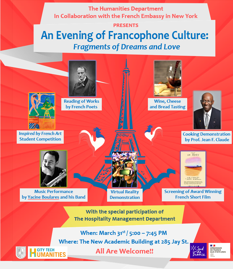 City Tech Humanities Department will be hosting an evening of Francophone culture 1